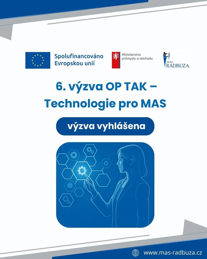 🔔 Výzva OP TAK otevřena 🔔

V pondělí 20. července 2026 jsme vyhlásili další výzvu v OP TAK (Technolo