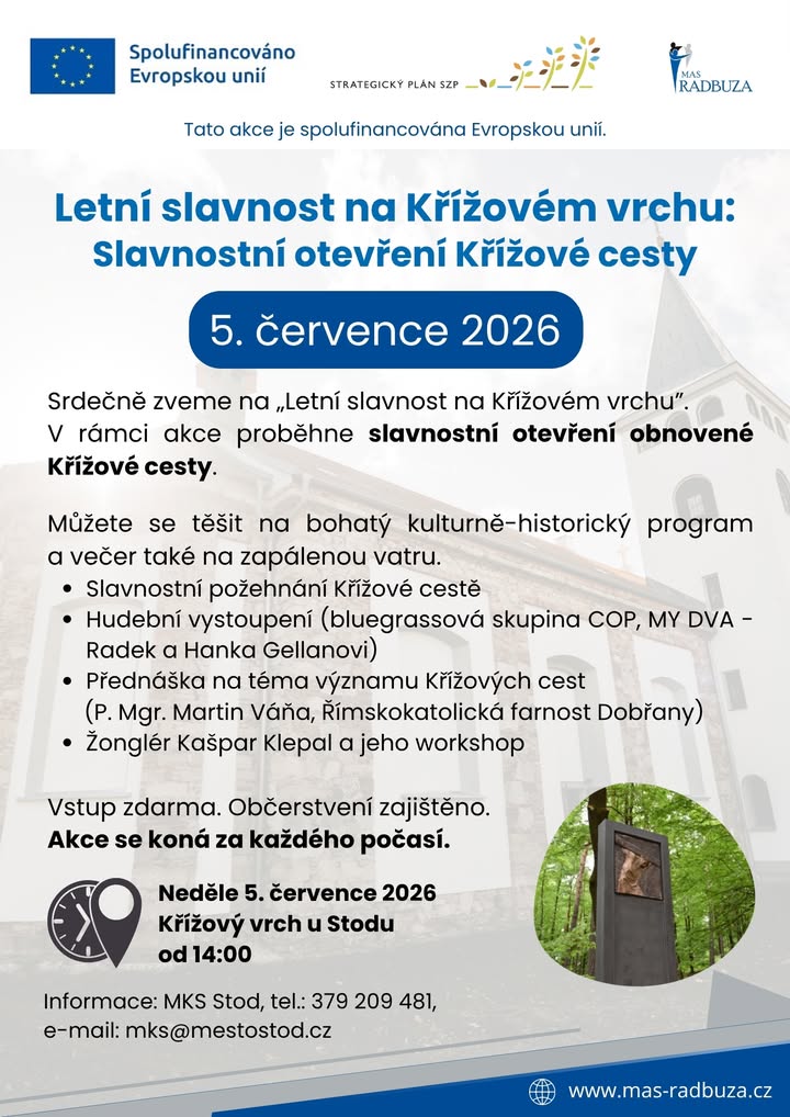 🔔Do kalendářů: 5. července 2026, Křížový vrch u Stodu. 14:00

Společně se totiž sejdeme v rámci Letn