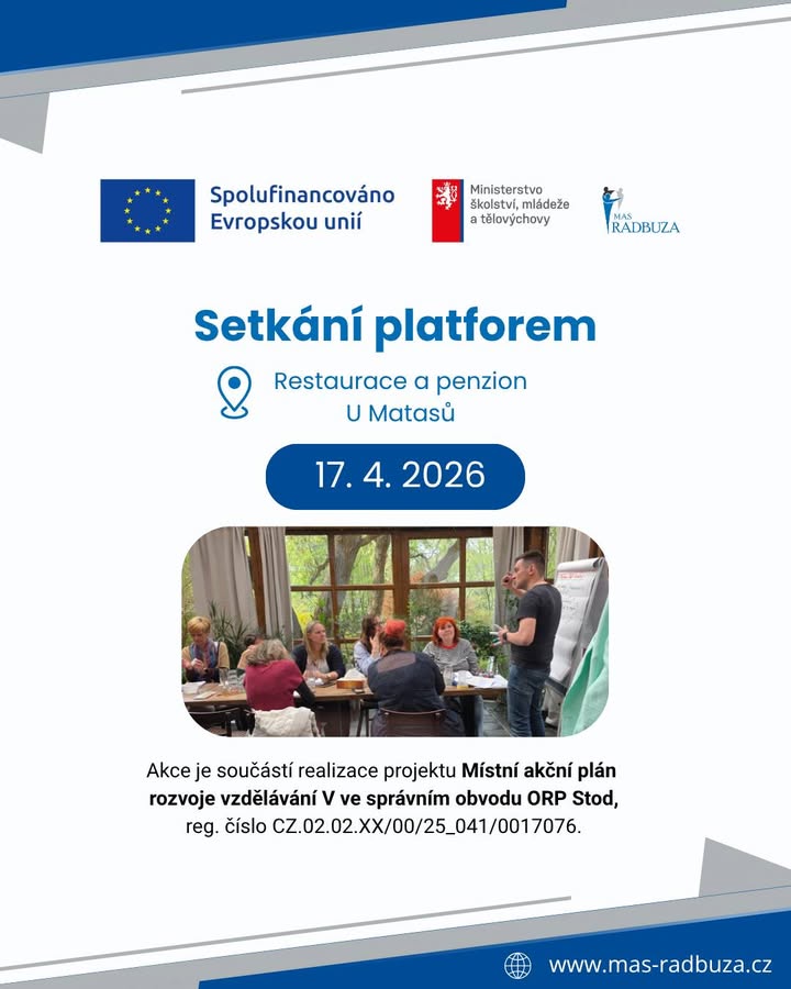 Setkání platforem: MAP V v ORP Stod v plném proudu 🤝🏫

Téma regionálního vzdělávání neopouštíme ani 